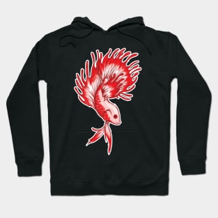 Crown Tail Siamese fighting fish Hoodie